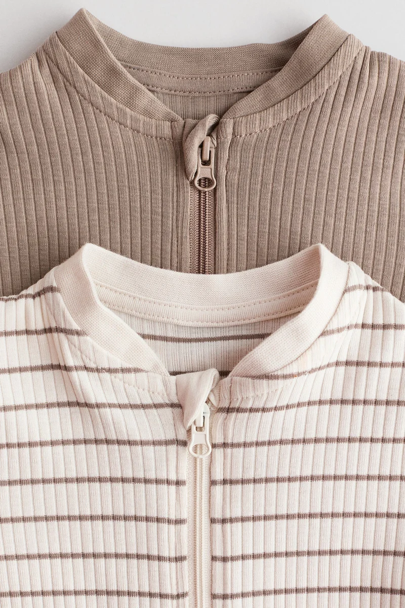 H&M 2-pack short cotton sleepsuits